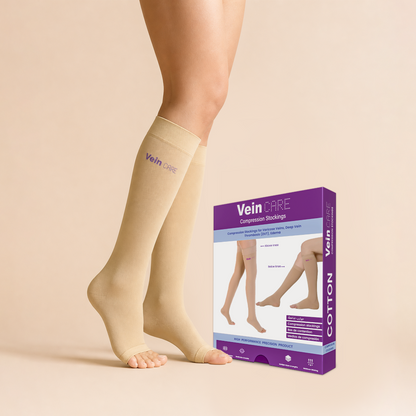 Vein CARE Below Knee Compression Stockings Class 1 for Preventive Care, 15-21 mmHg, Pair