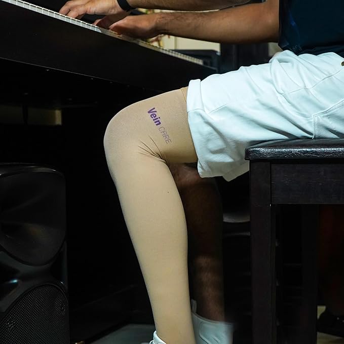 Vein CARE Above Knee Compression Stockings Class 1 for Preventive Care, 15-21 mmHg, Pair