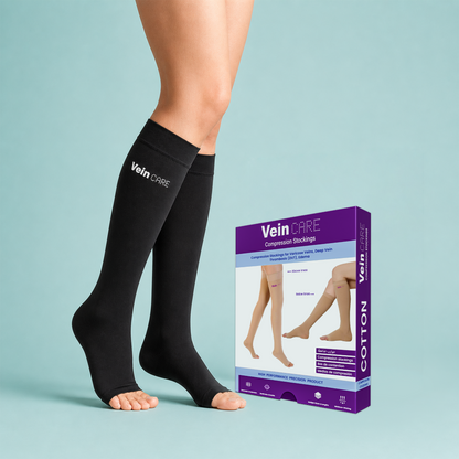 Vein CARE Below Knee Compression Stockings Class 1 for Preventive Care, 15-21 mmHg, Pair