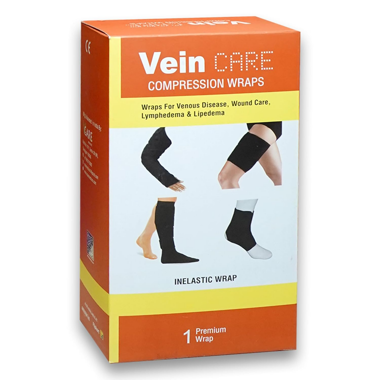 Vein CARE Compression Thigh Wrap, Inelastic for Venous Disease, Wound Care, Lymphedema, Pain Relief, Running, Gym, Sports, 30-50 mmHg, Set of 1
