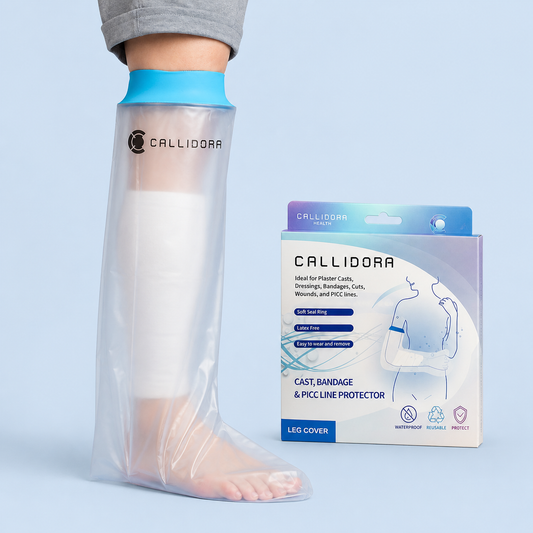 Callidora Leg Cast Cover, Silicone, Waterproof, Reusable protector for casts, Latex-Free, For Shower, Bath and Rain, Sealed, Universal Size, 1 Unit
