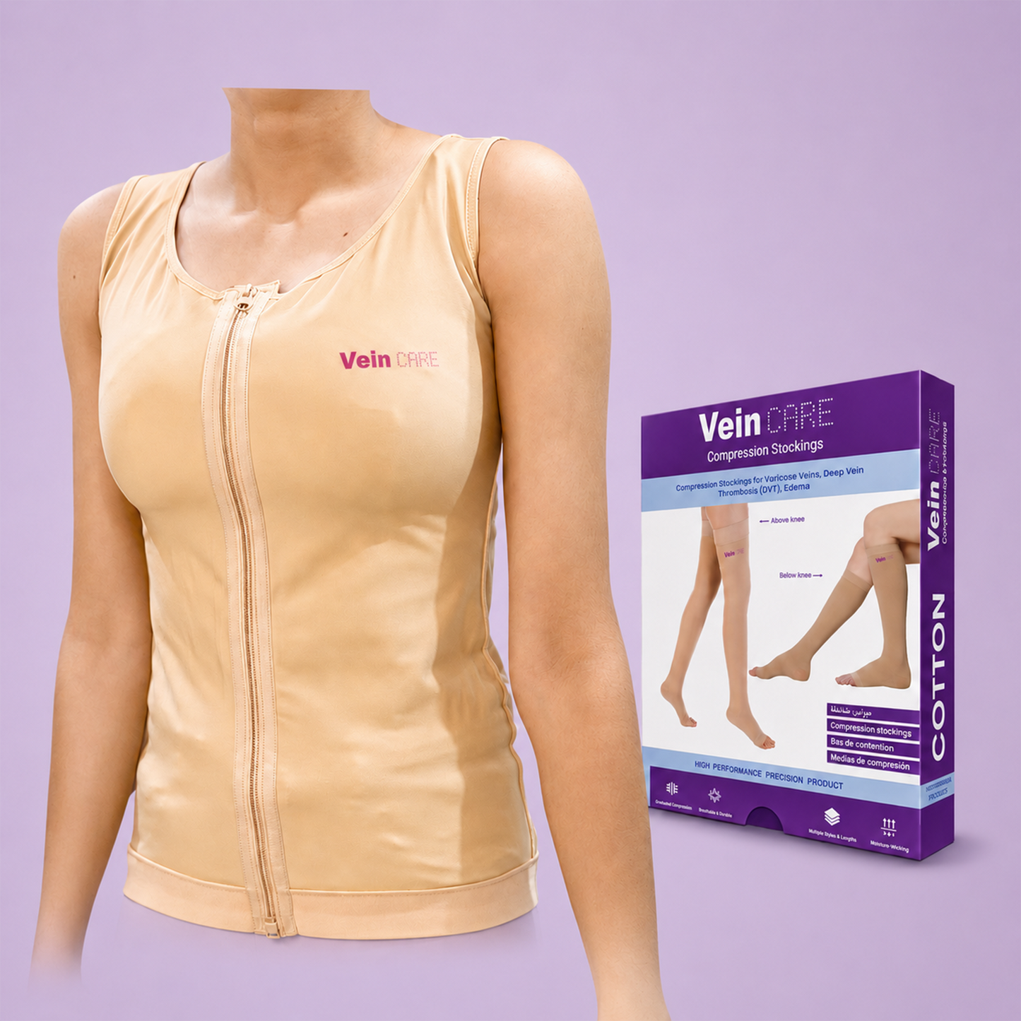 Vein CARE Compression Vest Class 2, 21-32 mmHg, For Gentle Pressure and Posture Support