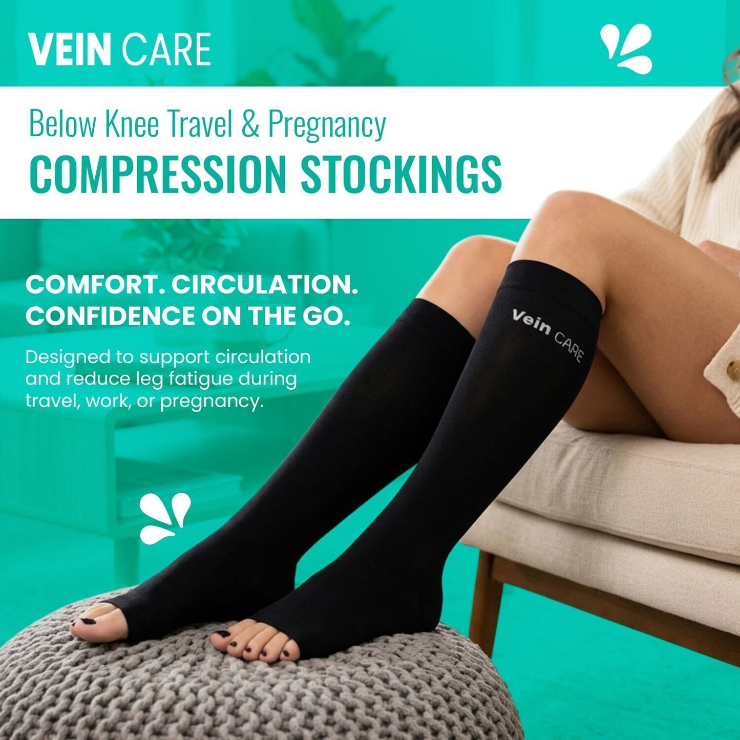 Callidora Compression Stockings for Travel & Pregnancy – Light Support, All-Day Comfort